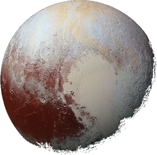 Pluto Detailed Surface View PNG