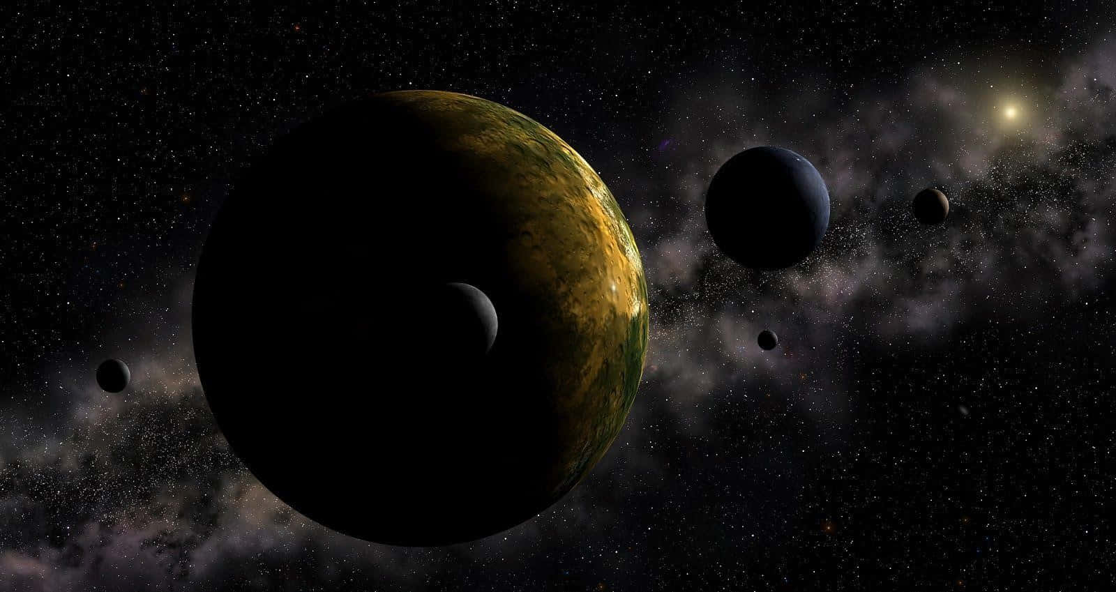 Elplaneta Enano Plutón Brilla Intensamente En El Espacio.