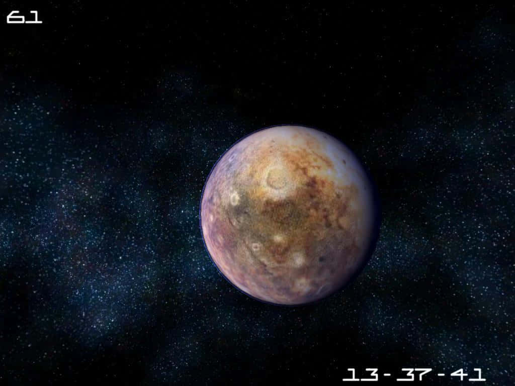 A Planet In Space With A Star In The Background