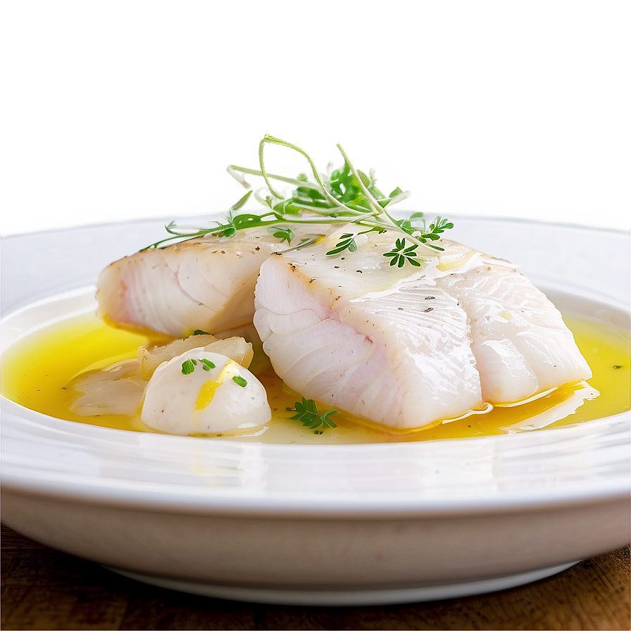 Poached Cod In White Wine Png 06252024 PNG