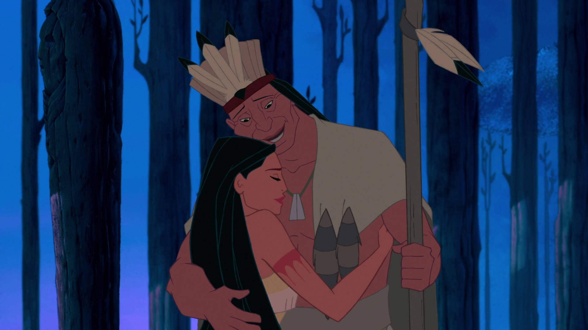 Pocahontas Hugs Father