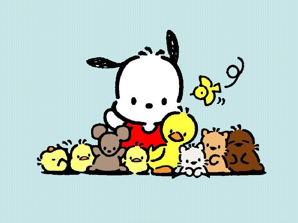 Pochacco And Animal Friends Wallpaper