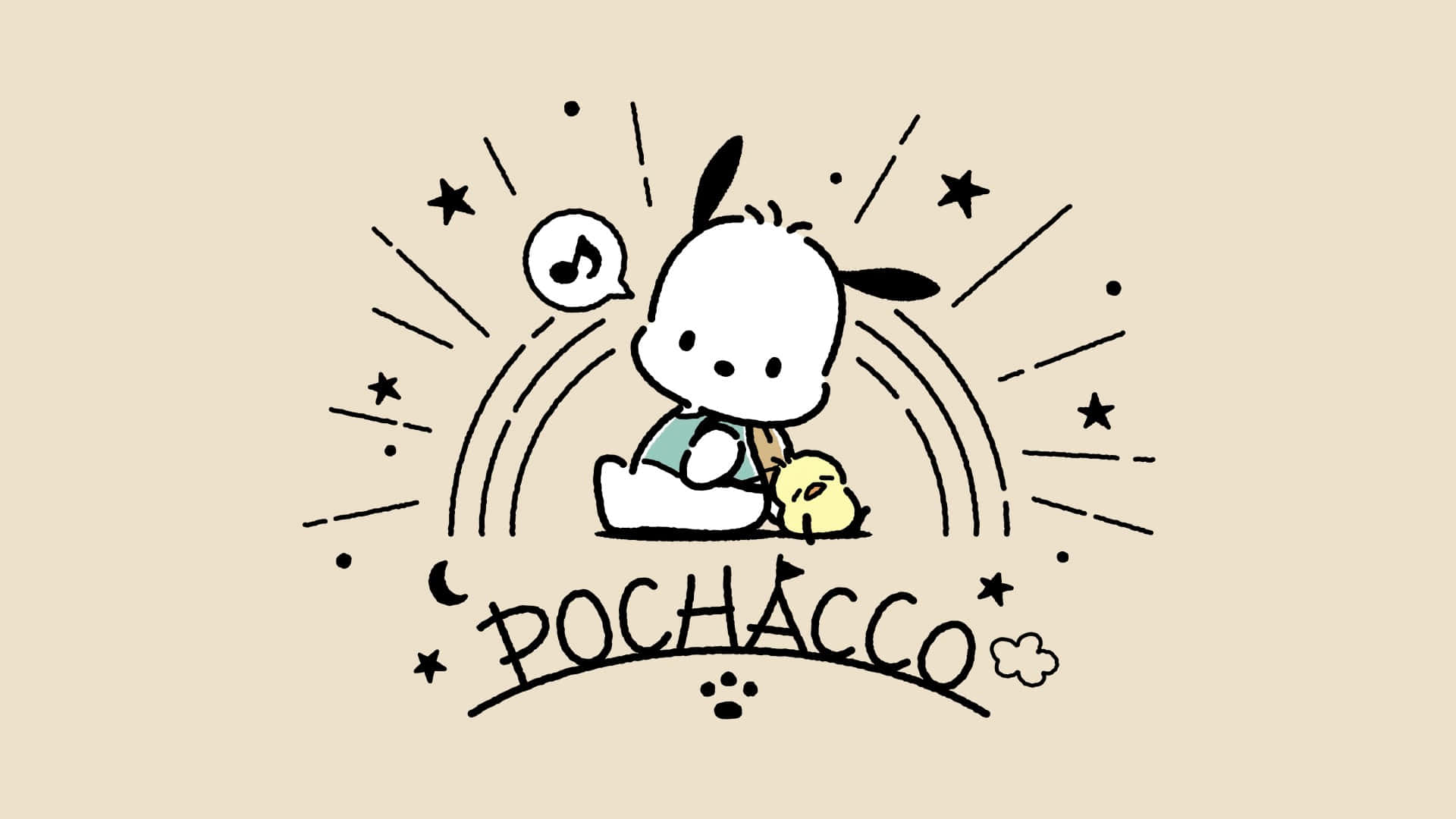 Pochacco Cartoon Hond Illustratie Achtergrond