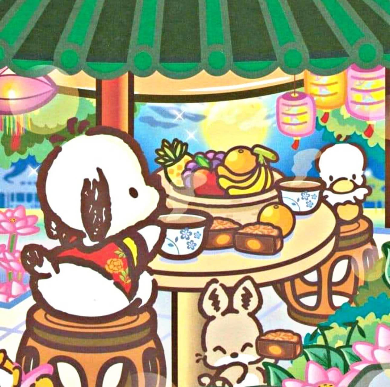 Pochacco Tea Party With Friends Wallpaper