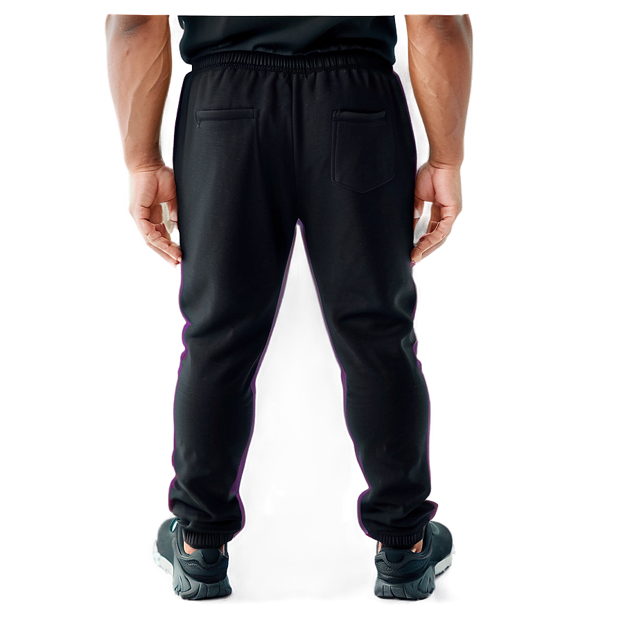 Pocketed Black Sweatpants Png Nxy21 PNG