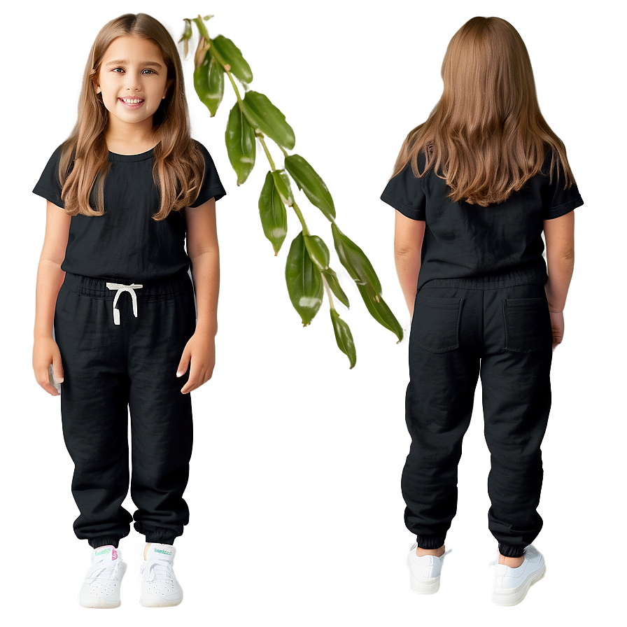 Pocketed Black Sweatpants Png Obh PNG