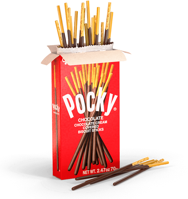Pocky Chocolate Cream Covered Biscuit Sticks PNG
