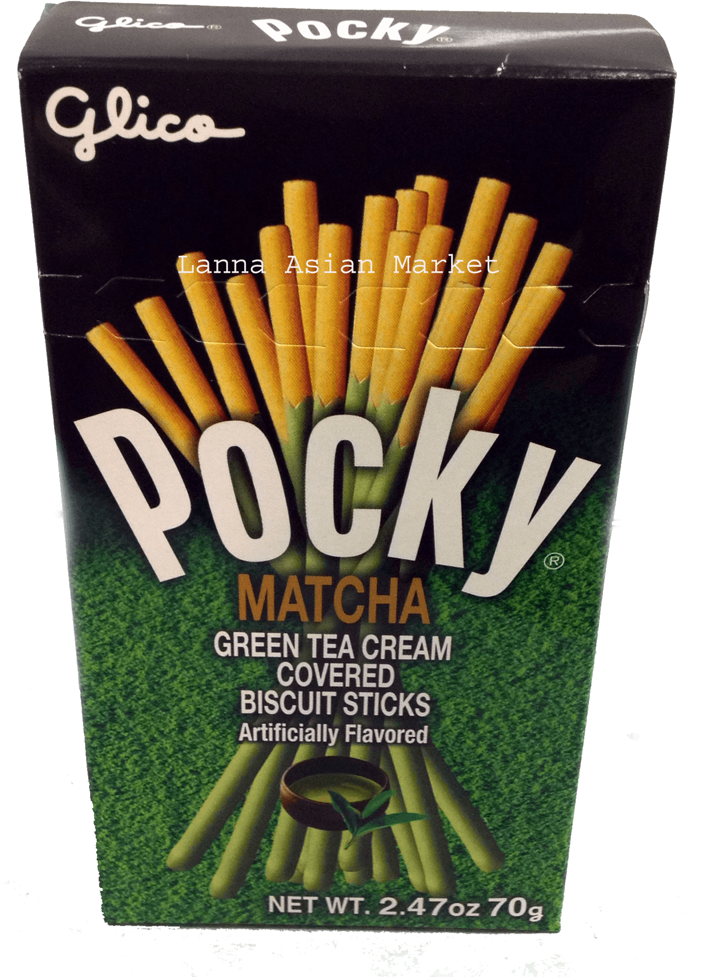 Pocky Matcha Green Tea Cream Covered Biscuit Sticks PNG