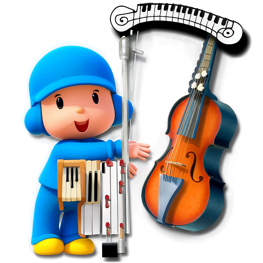 Pocoyo And Musical Instruments Png 05232024 PNG