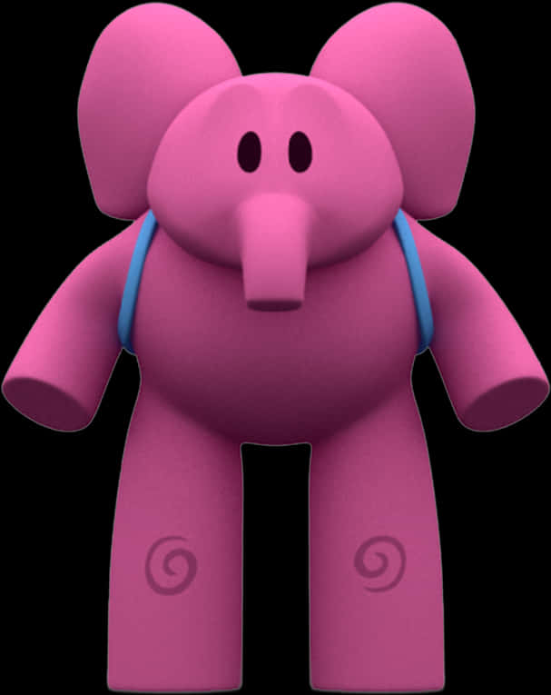 Pocoyo Character Ellie Front View PNG
