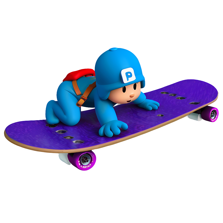 Pocoyo On A Skateboard Png 05232024 PNG