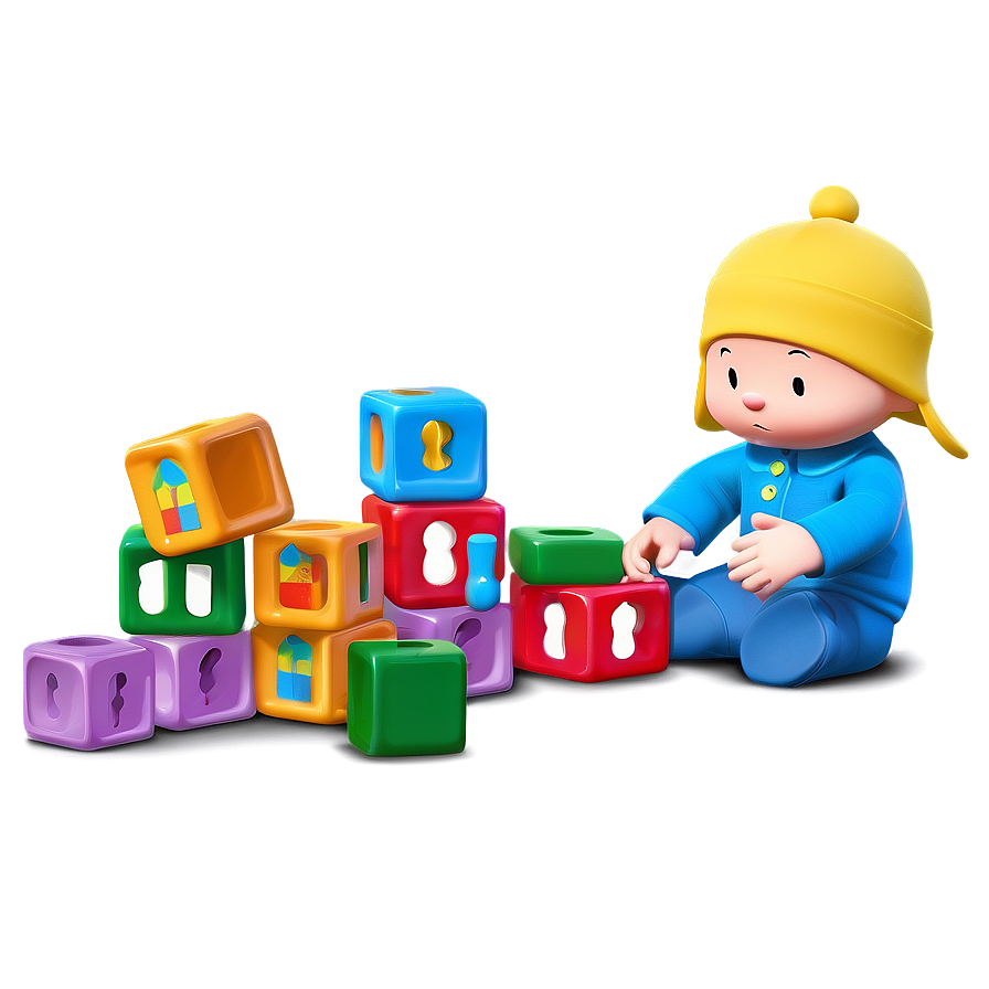 Pocoyo Playing With Blocks Png Ixl PNG