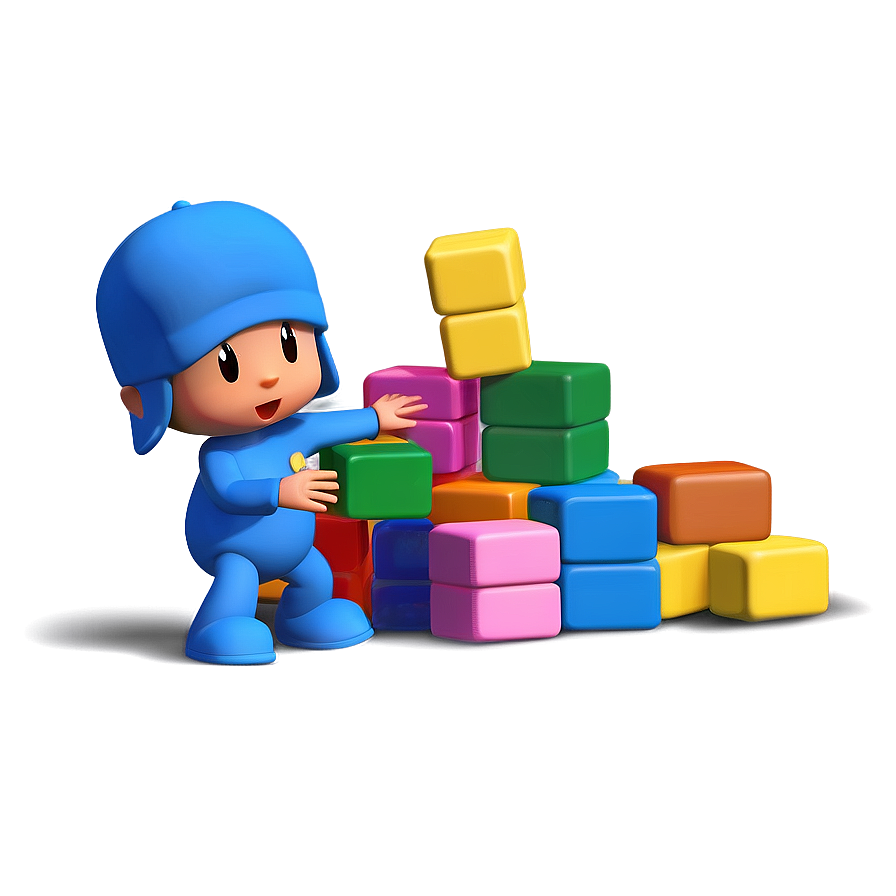 Pocoyo Playing With Blocks Png Tje92 PNG
