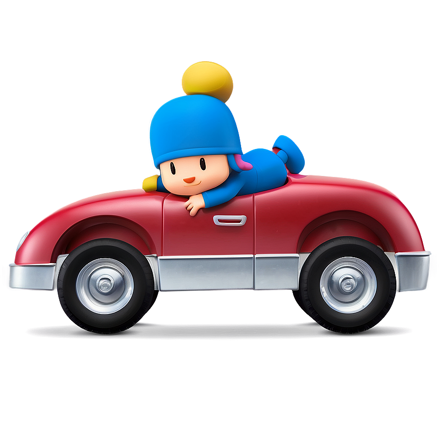 Download Pocoyo Riding Car Picture Png Bme38 | Wallpapers.com