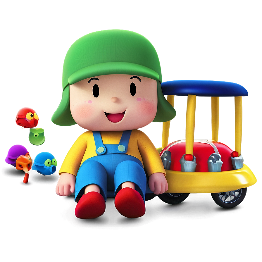 Download Pocoyo Riding Car Picture Png Fwr | Wallpapers.com