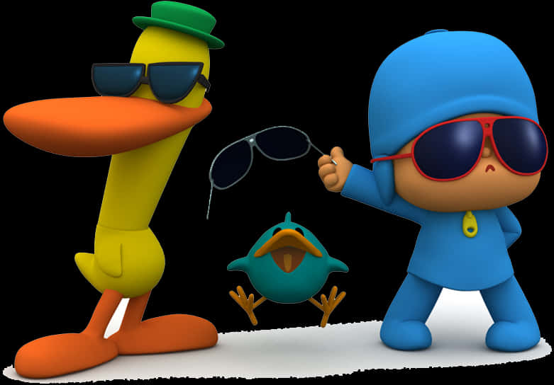 Pocoyo_and_ Friends_ Cool_ Poses PNG