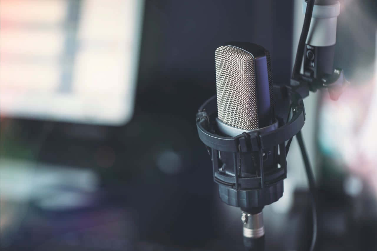 Podcast Microphone Blur Background Lay Out