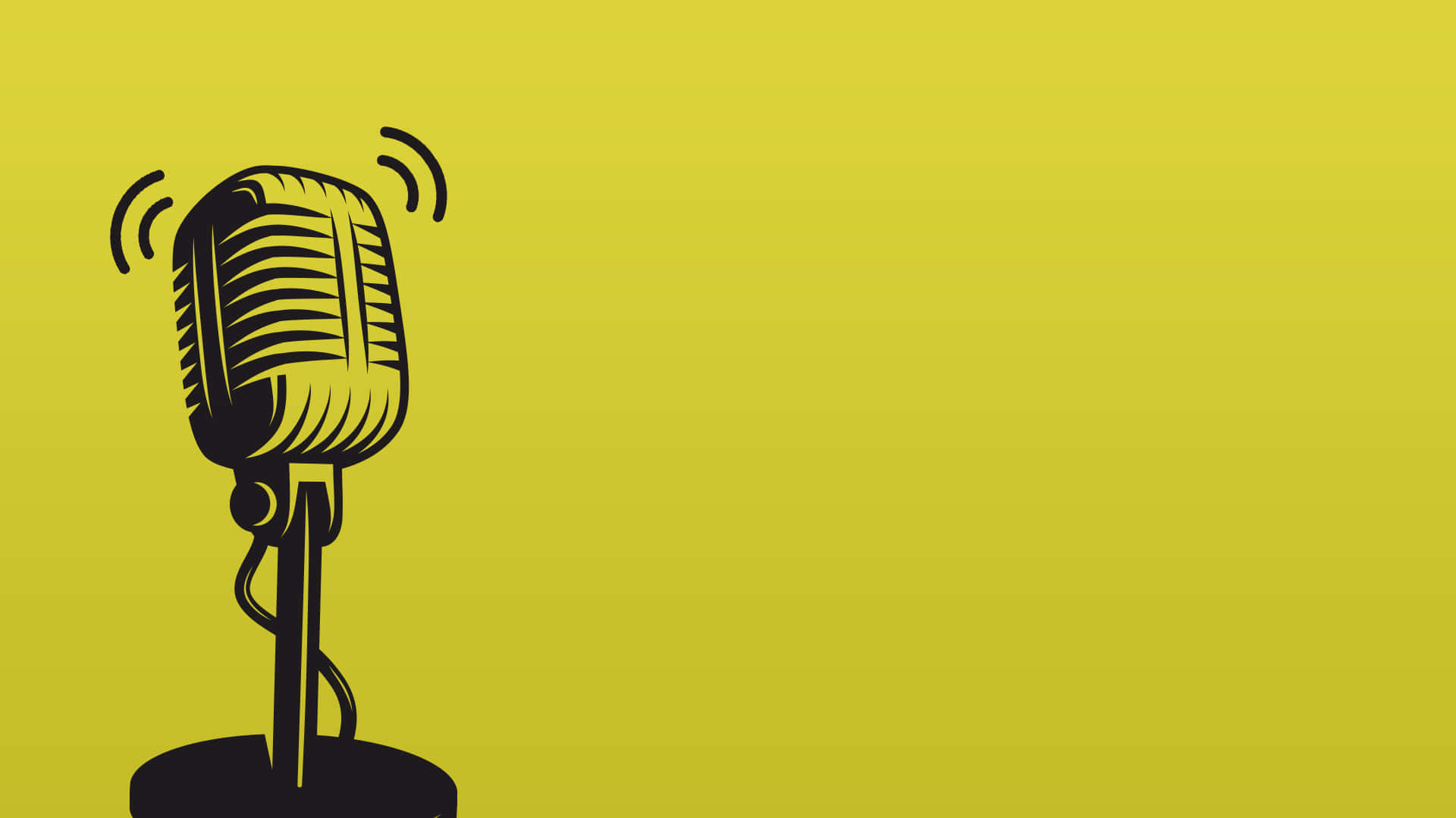 Gelbeslandschaftsschwarz Podcast-mikrofon-hintergrund