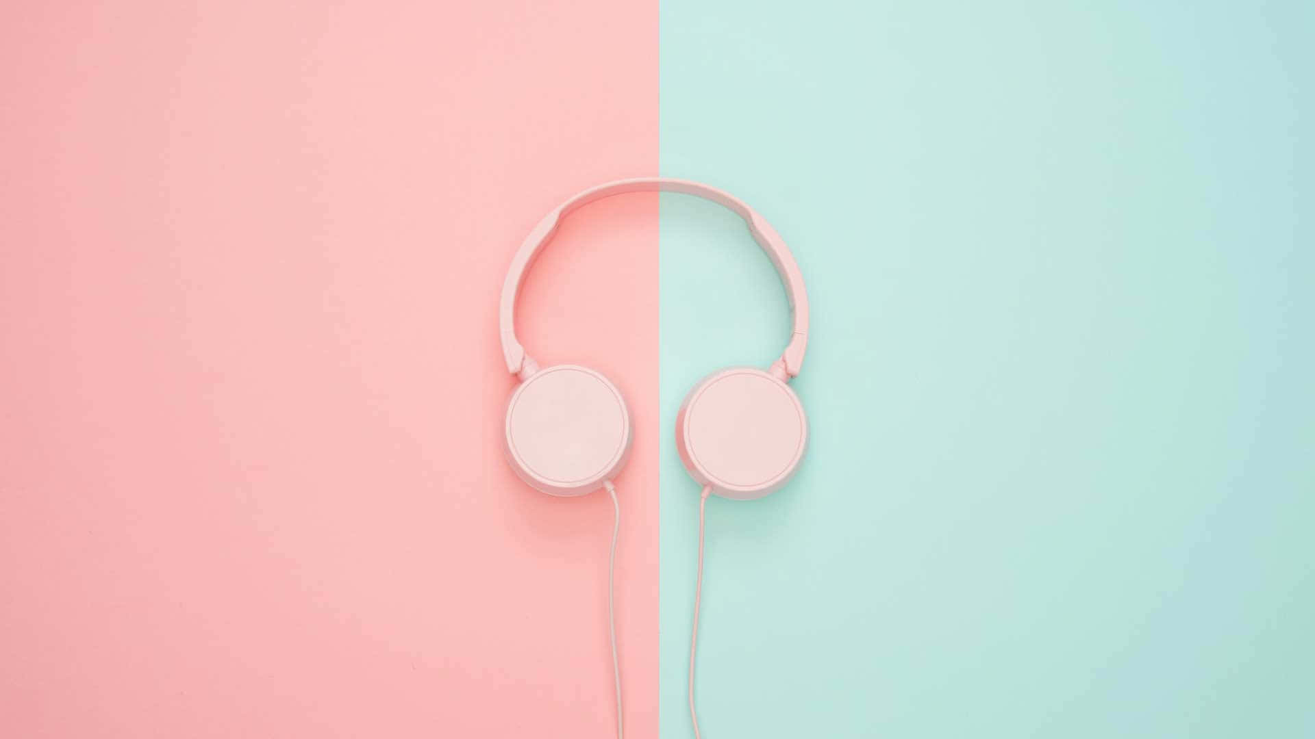 Landscape Podcast Headphone Icon Pastel Background