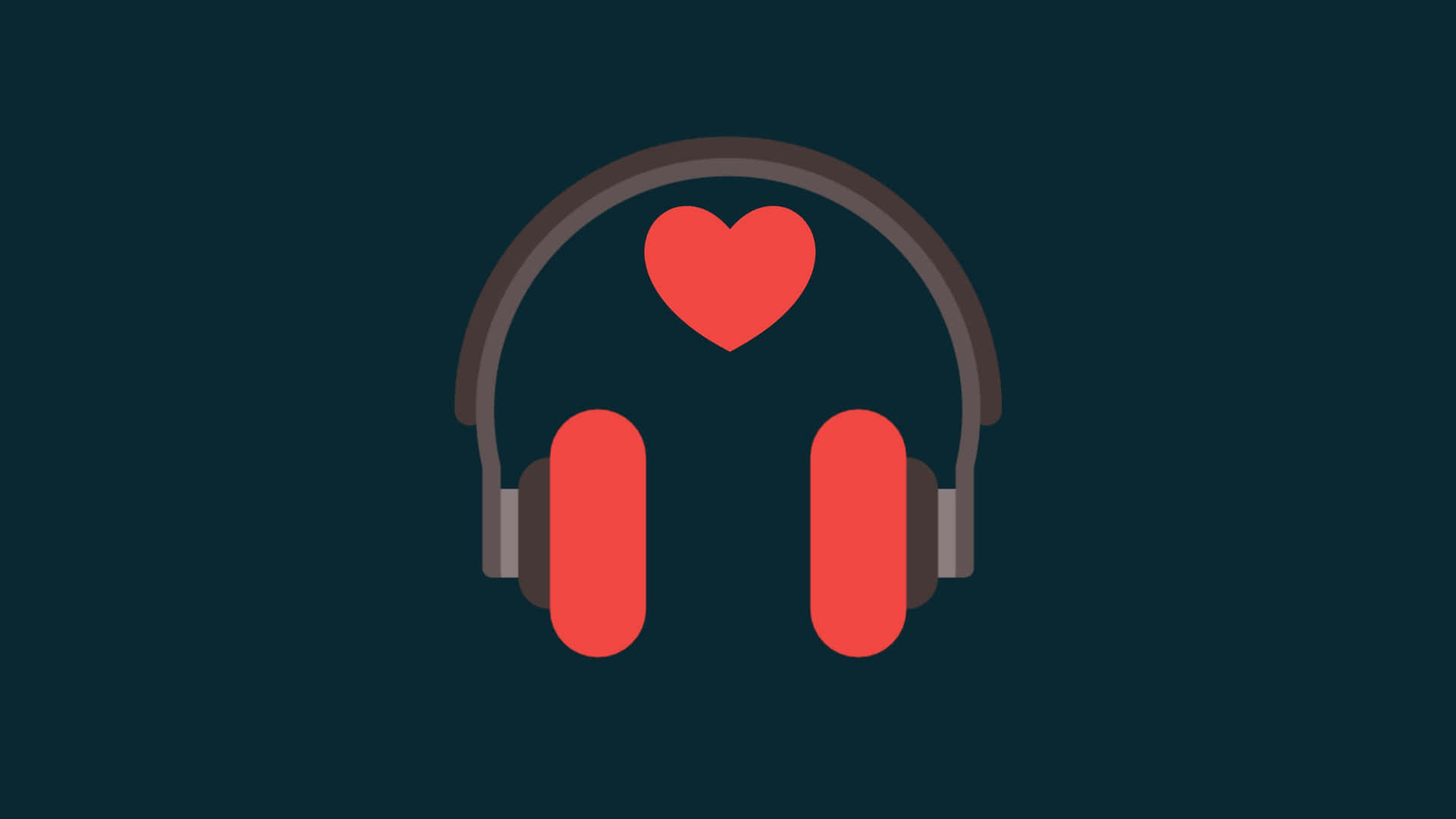 Landscape Mini Heart Podcast Headphone Icon Background