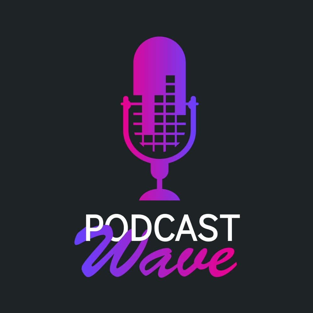 Porträtpodcast Mikrofon Lila Und Pinker Hintergrund