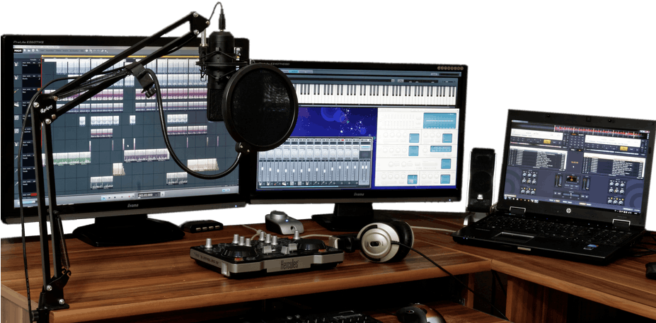 Podcast Recording Studio Setup PNG