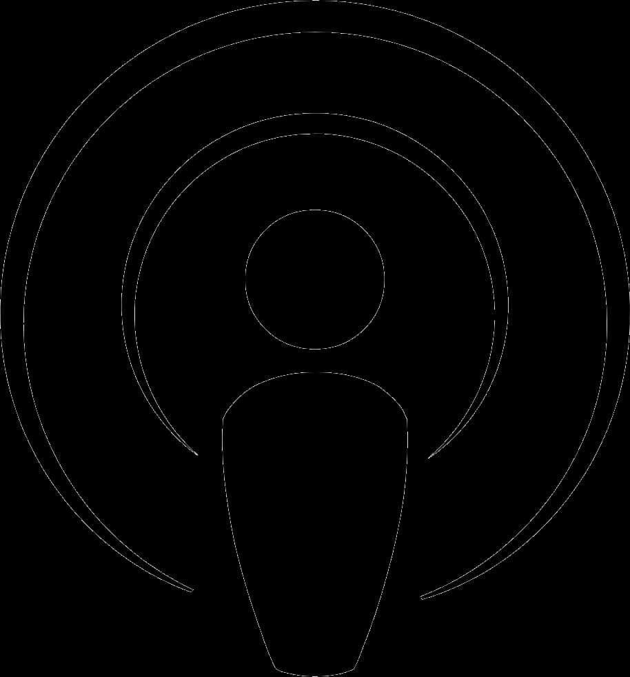 Podcast Symbol Outline PNG