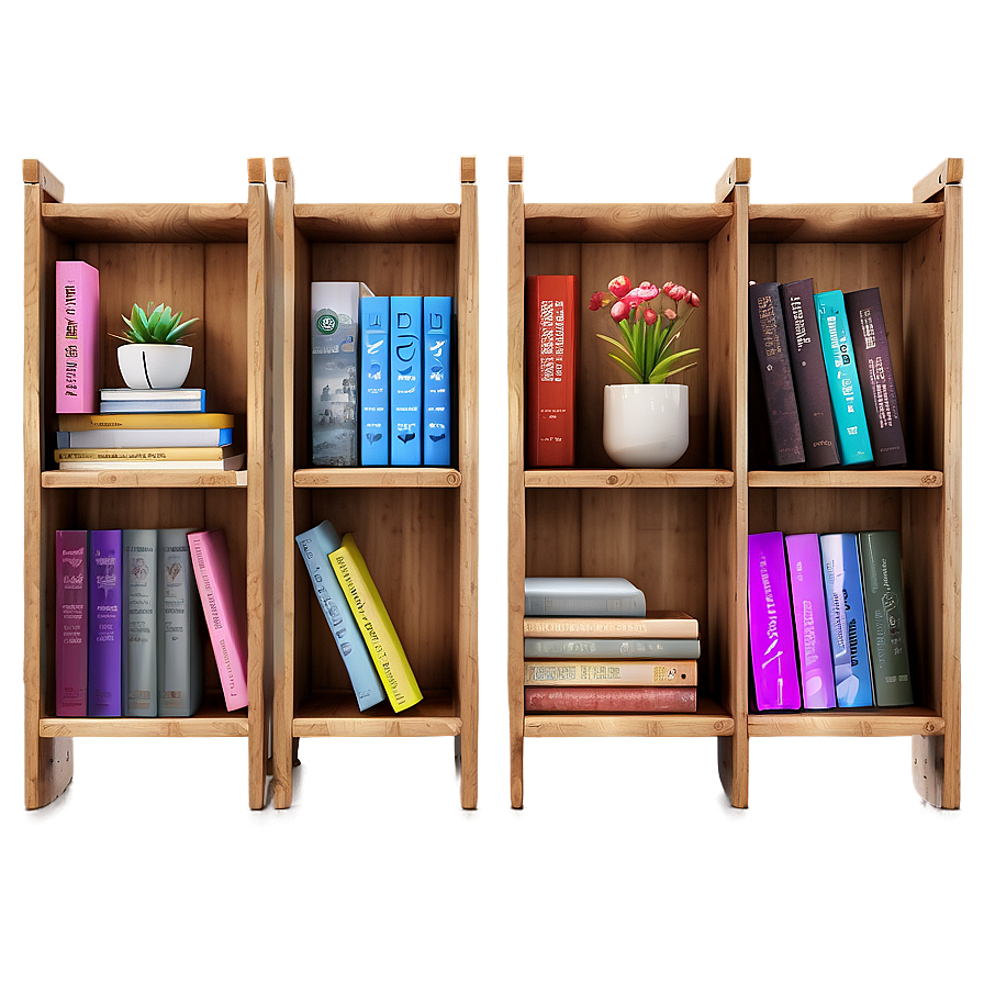 Poetry Books On Wooden Shelf Png Mgt48 PNG
