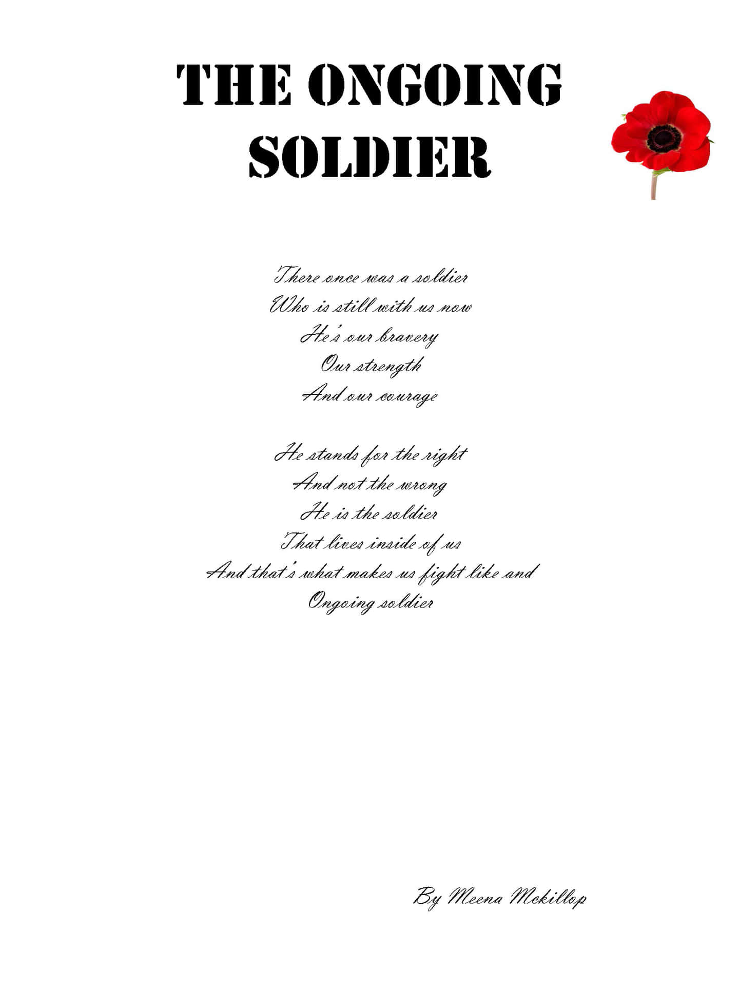 The Ongoing Soldier Poem