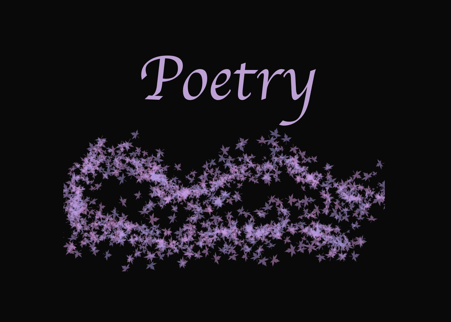 A Purple Starry Background With The Words Poetry