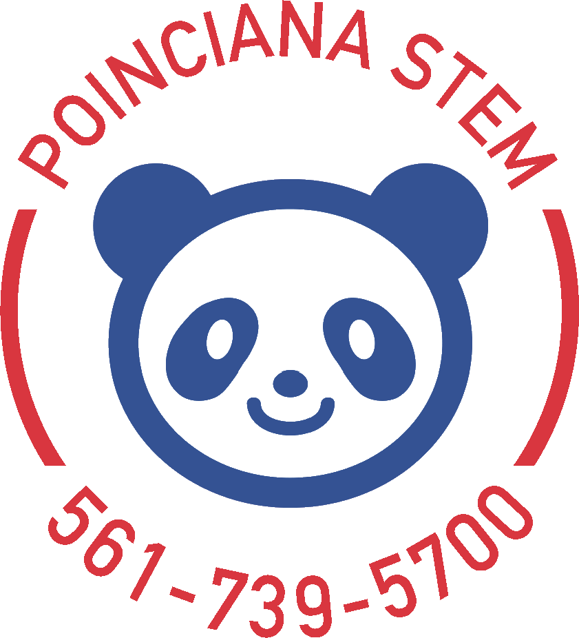 Poinciana S T E M Panda Logo PNG