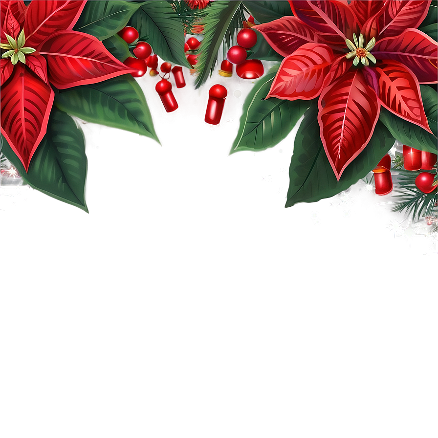 Poinsettia Holiday Border Png Hvu27 PNG