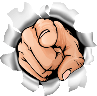 Pointing Finger Breaking Through Wall PNG