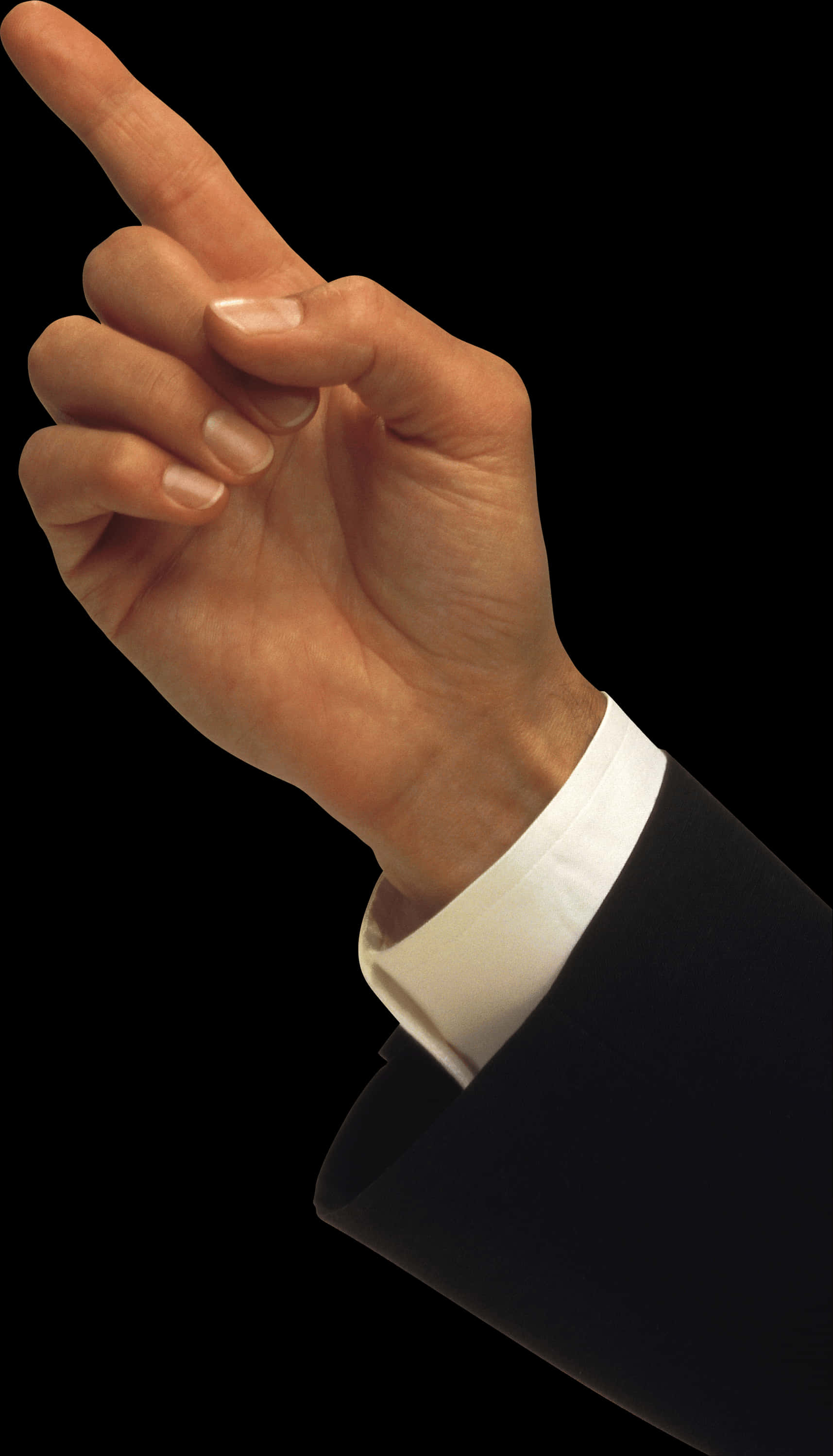 Pointing Hand Gesture Black Background PNG