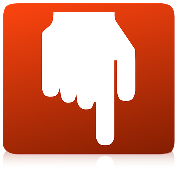 Pointing Hand Icon Red Background PNG