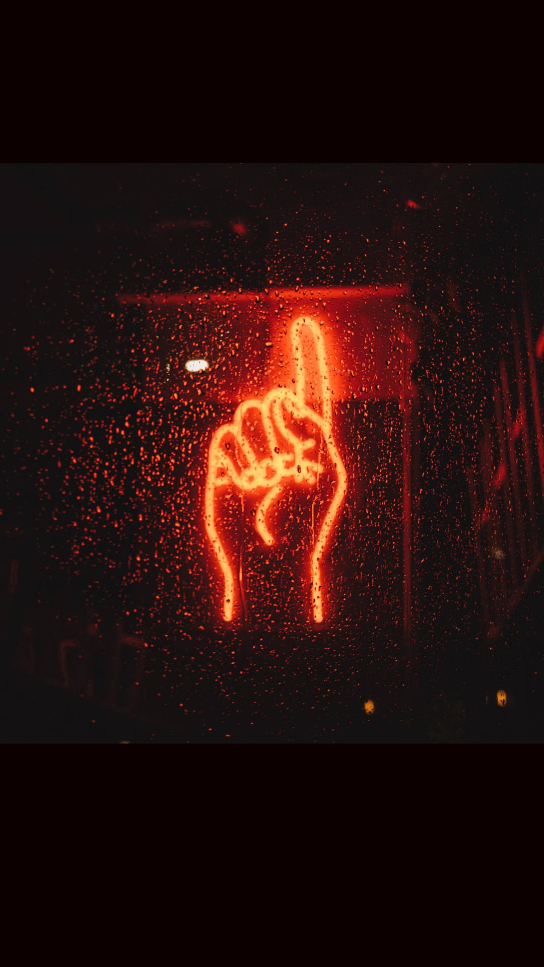 Pointing Hand Neon Red Iphone Wallpaper