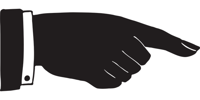 Pointing Hand Silhouette PNG