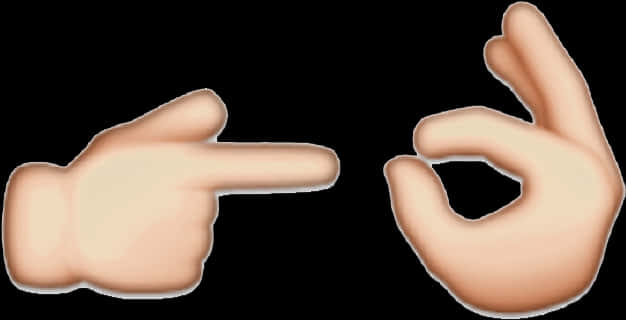 Pointingand O K Hand Gesture Emojis PNG