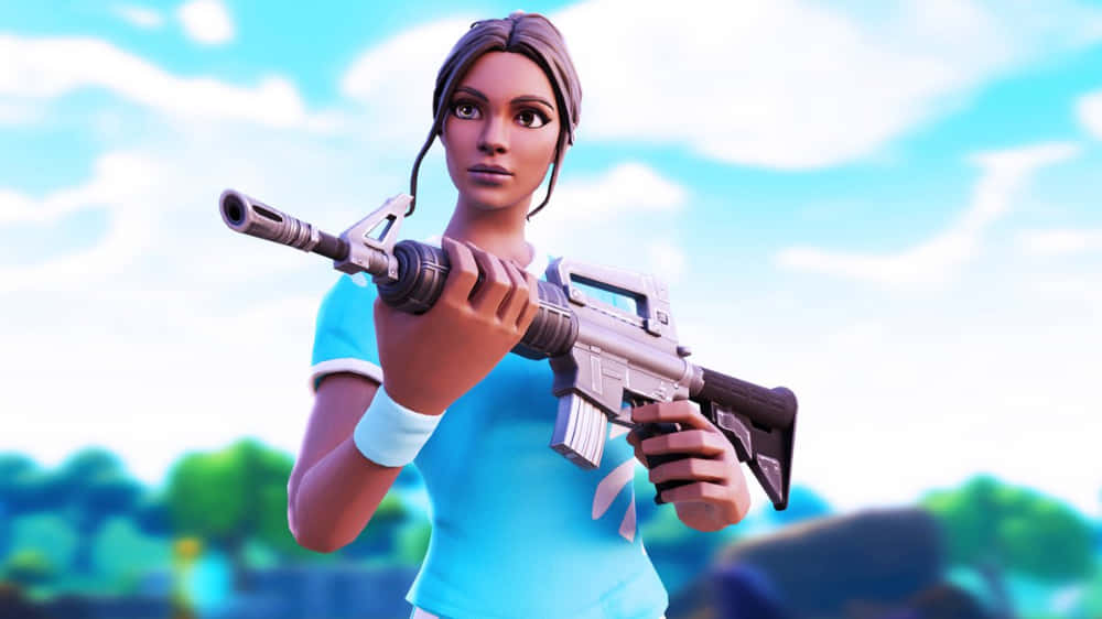 Poised Lady Shooter Wallpaper