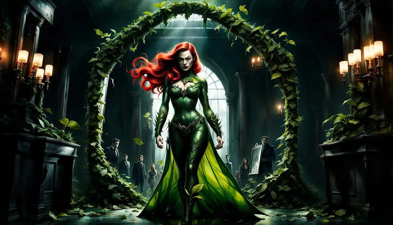 Poison Ivy Dominating Presence Wallpaper