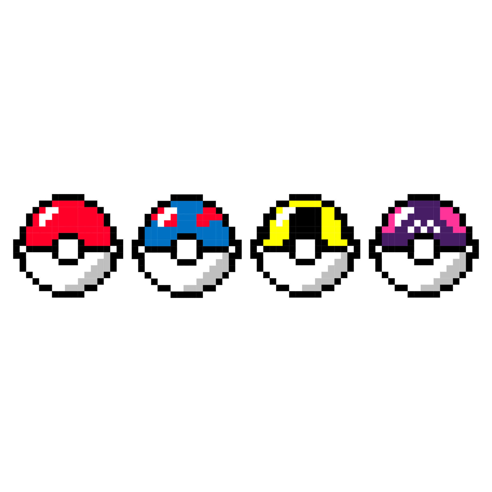 Pokemon Ball Pixel Art Set