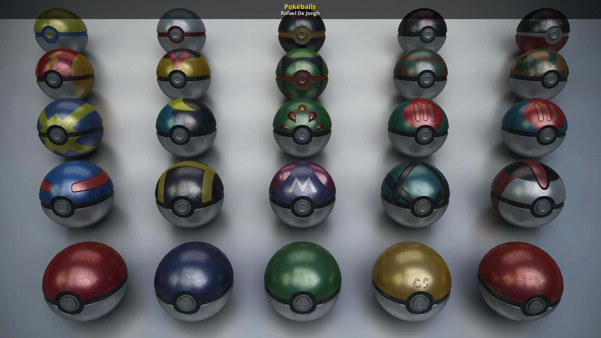 Image  A collection of iconic Pokeballs