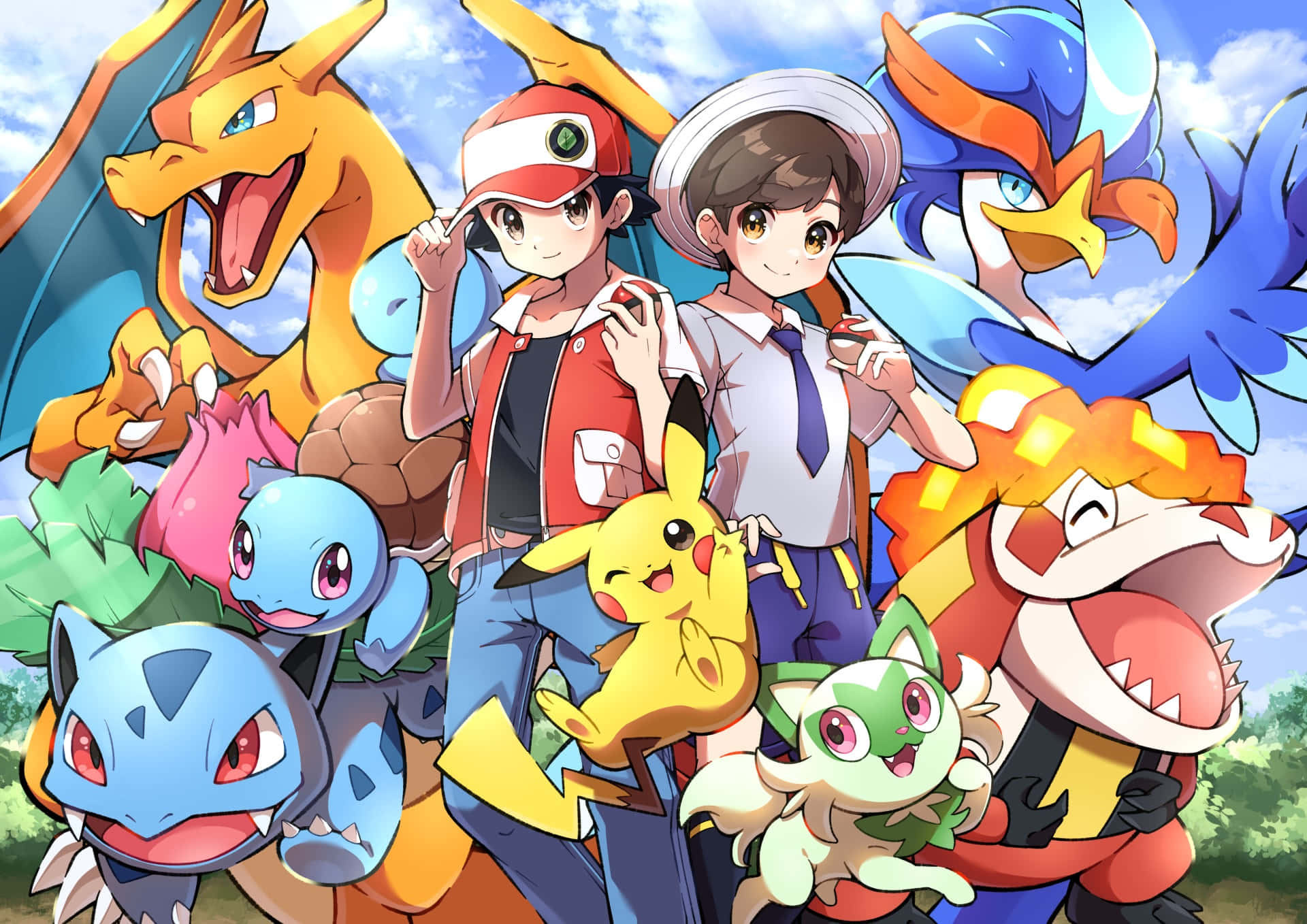 Pokemon_ Adventure_with_ Trainers_and_ Pokemon Wallpaper
