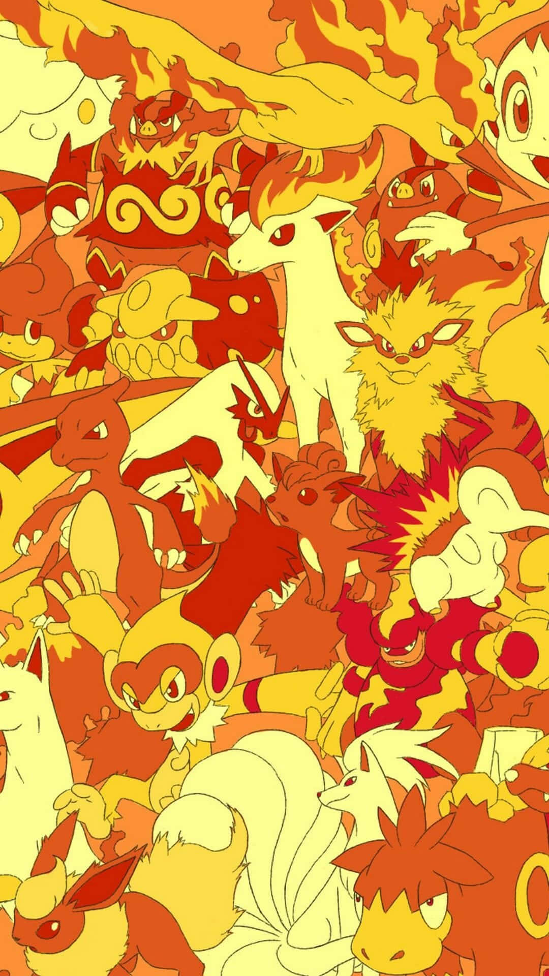 Ästhetikder Feuertypischen Pokémon Wallpaper