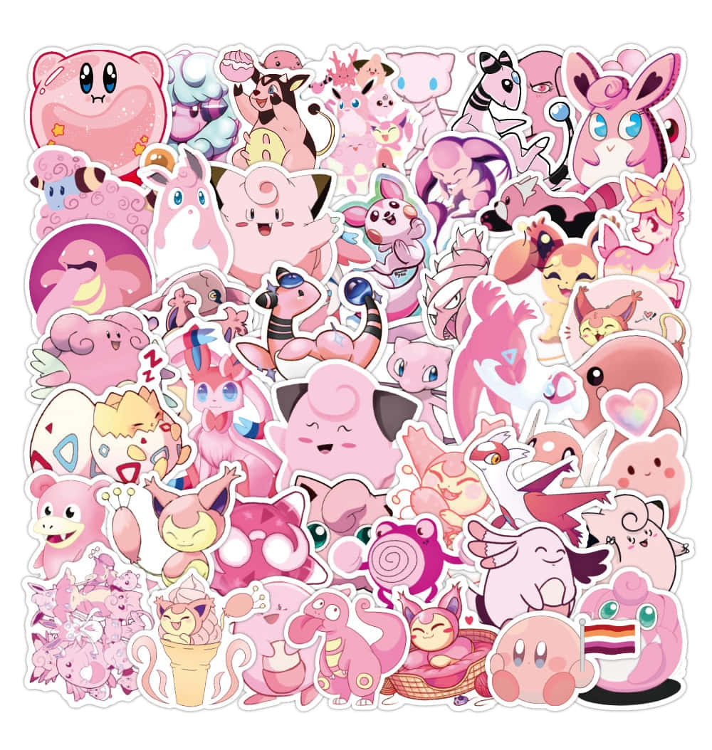 Pink Pokemon Aesthetic Stickers Wallpaper