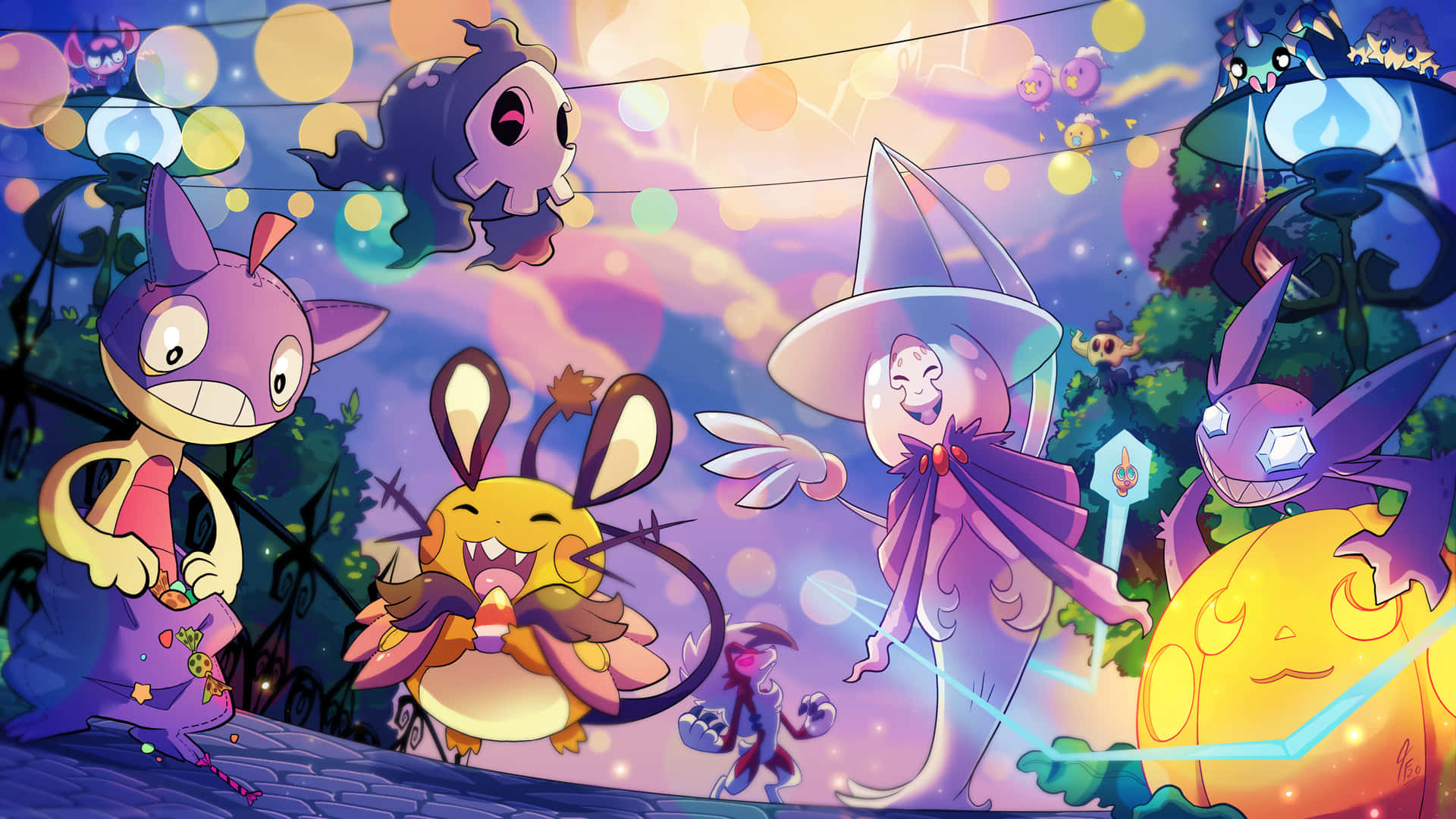 Läskighalloween-spöke-pokemon-bakgrundsbild