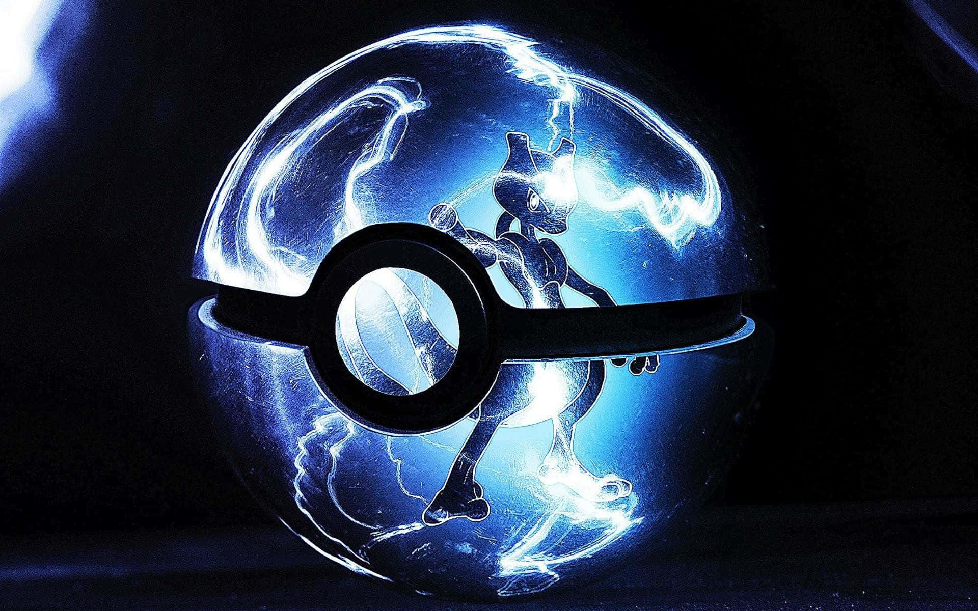 Mewtwonel Background Trasparente Di Un’immagine Di Pokémon Dentro Una Poké Ball Trasparente.