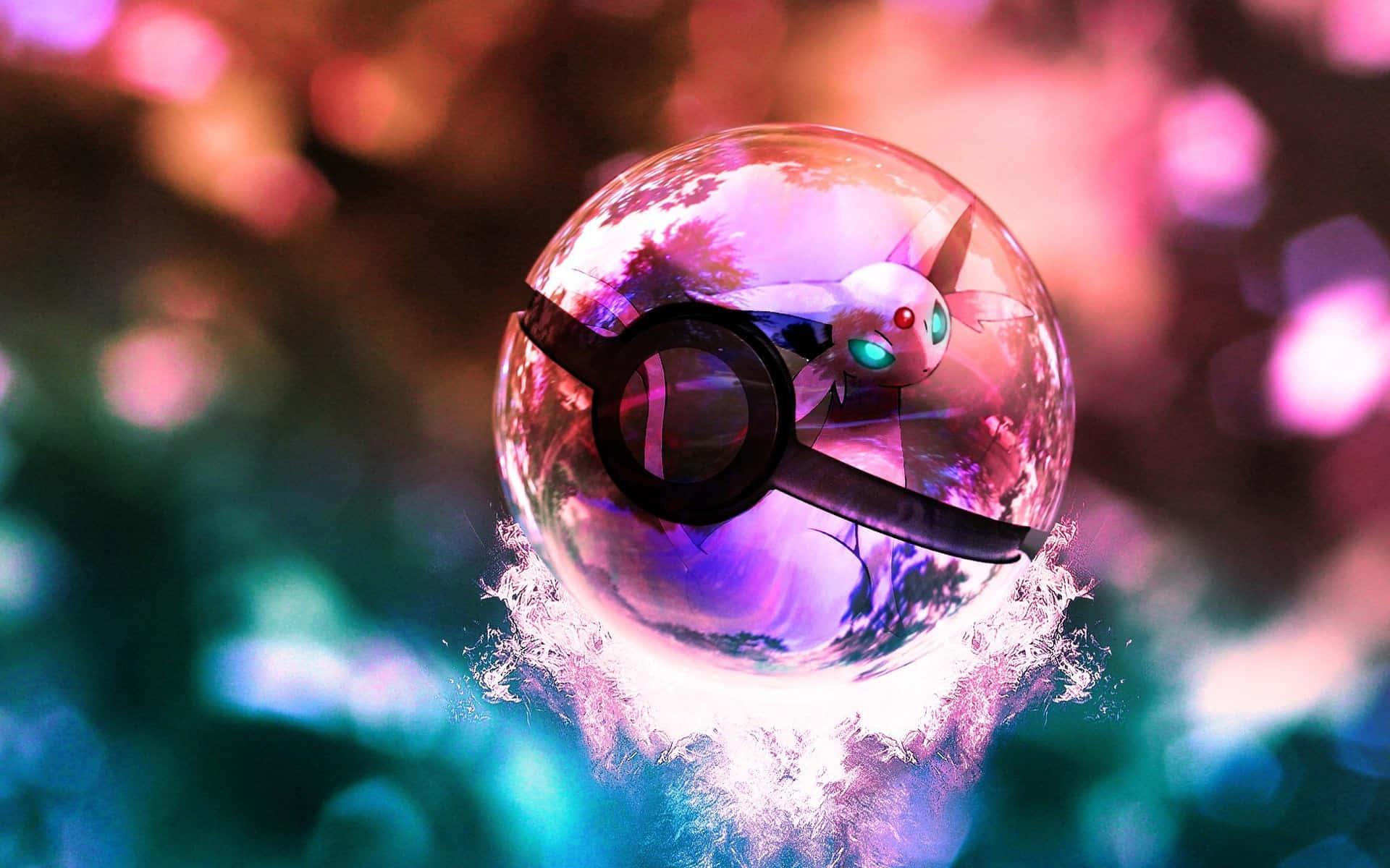 Atemberaubenderespeon Im Pokeball Pokémon Hintergrund