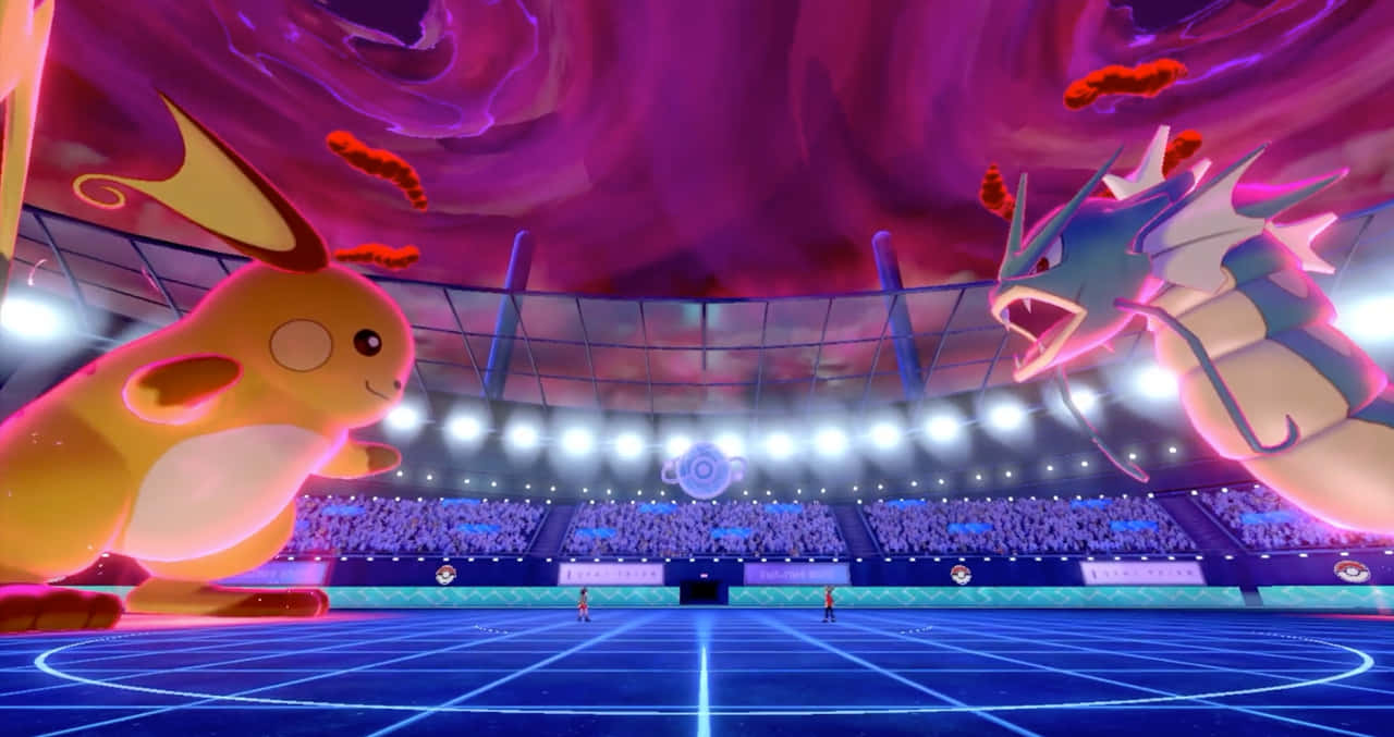 Raichu And Gyarados Pokemon Battle Background