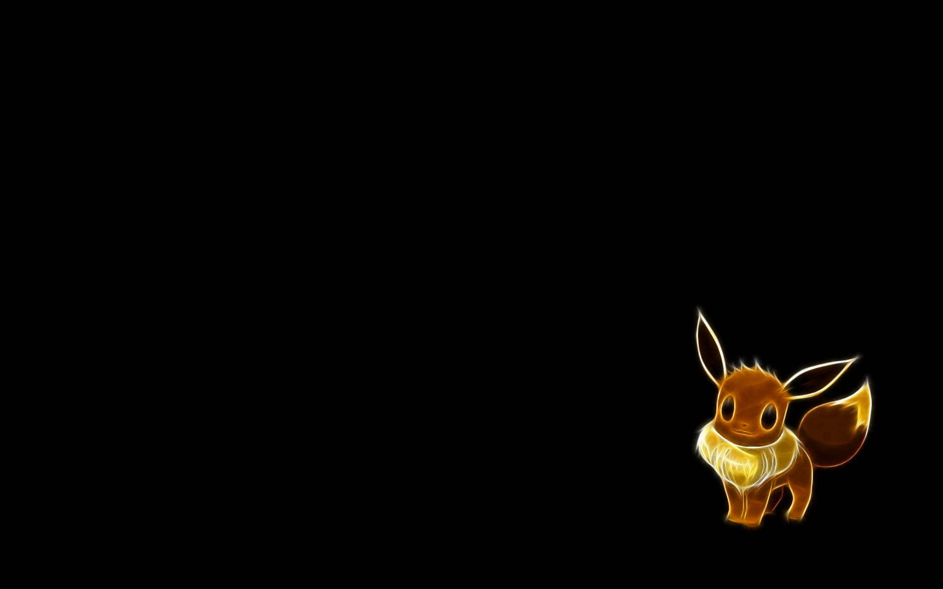 A Gold Eevee With A Black Background Wallpaper